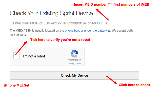 Check Sprint iPhone IMEI
